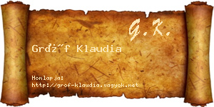 Gróf Klaudia névjegykártya